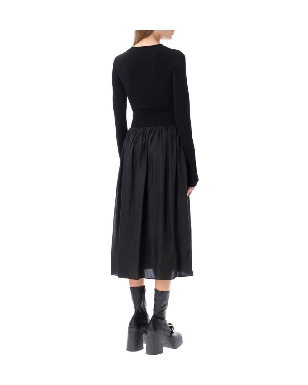 Stella McCartney Black Technical Shiny Knit Dress