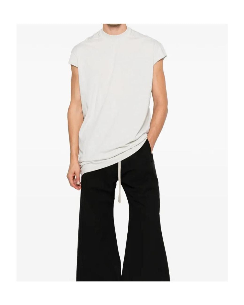 Rick Owens White Raw-Cut T-Shirt for men