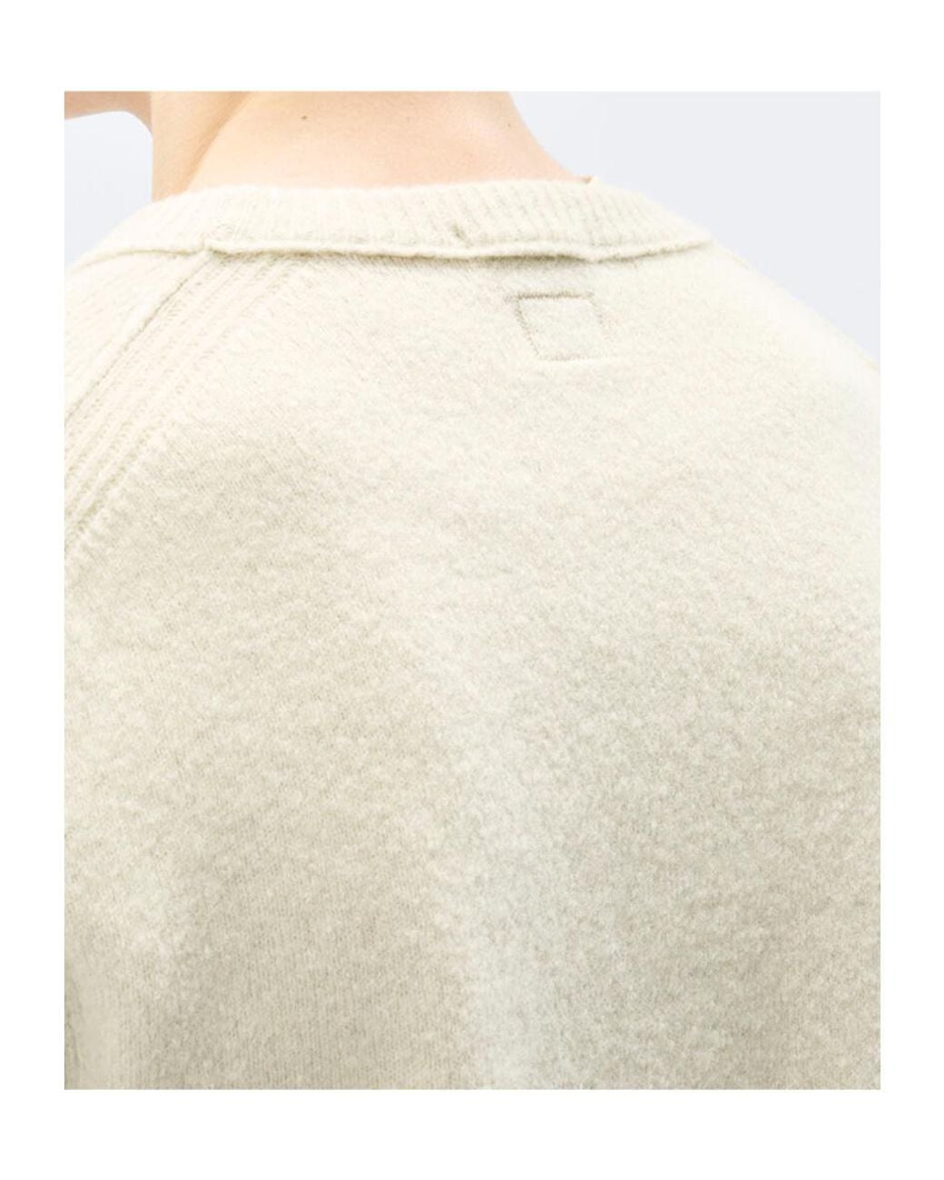 C P Company Natural Metropolis Series Bouclè Extrafine Merino Crewneck Logo Sweater for men