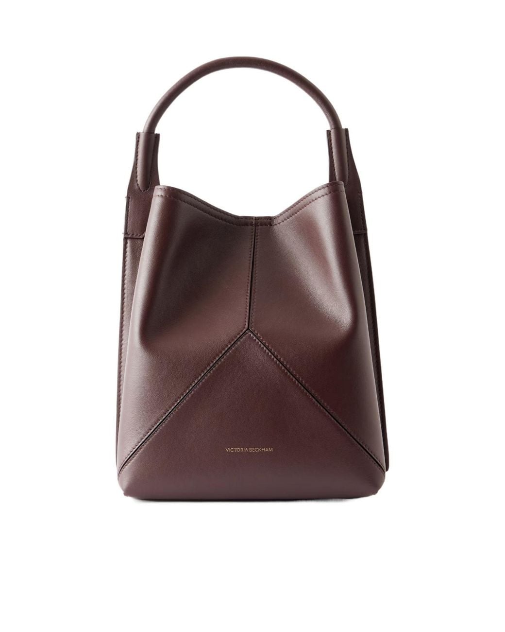 Victoria Beckham Brown Plie Structured Bucket Bag