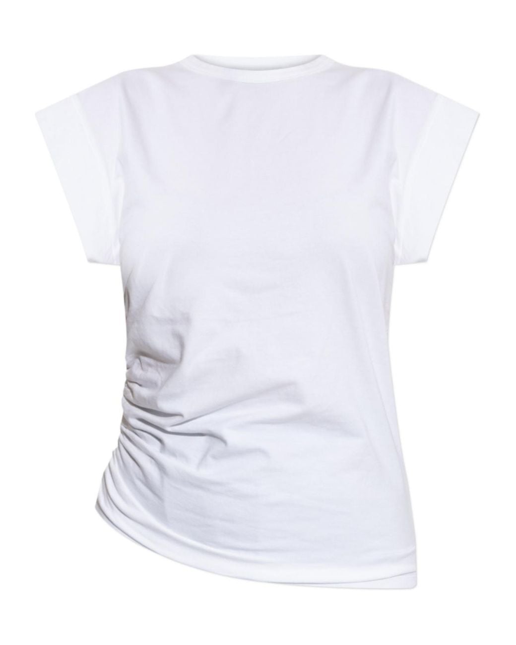 Officine Generale White Officine Générale Ruched Short Sleeve Top