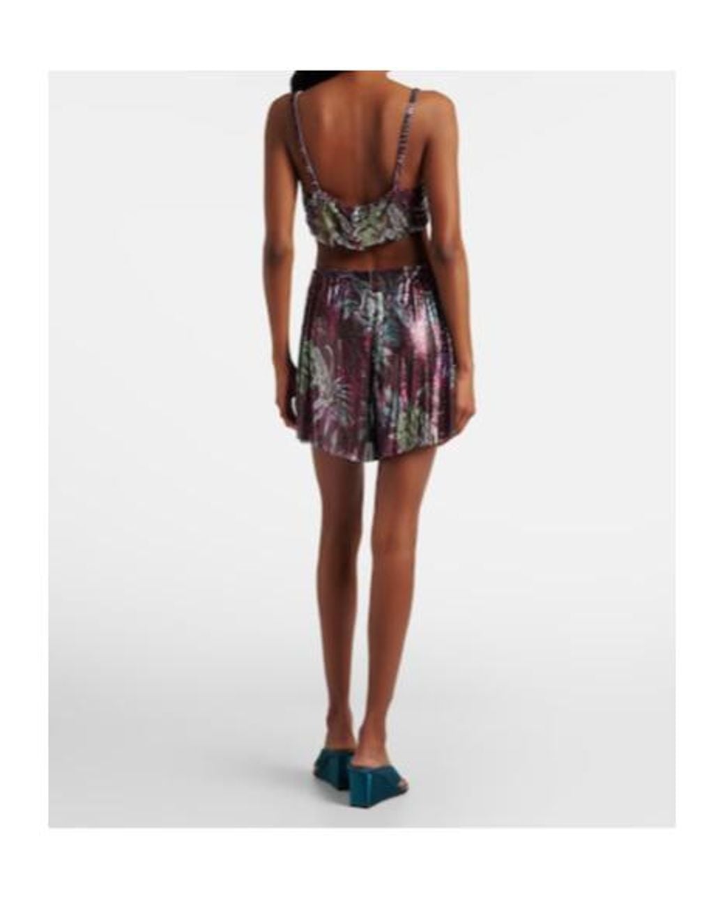Rabanne Red Printed Chainmail Shorts