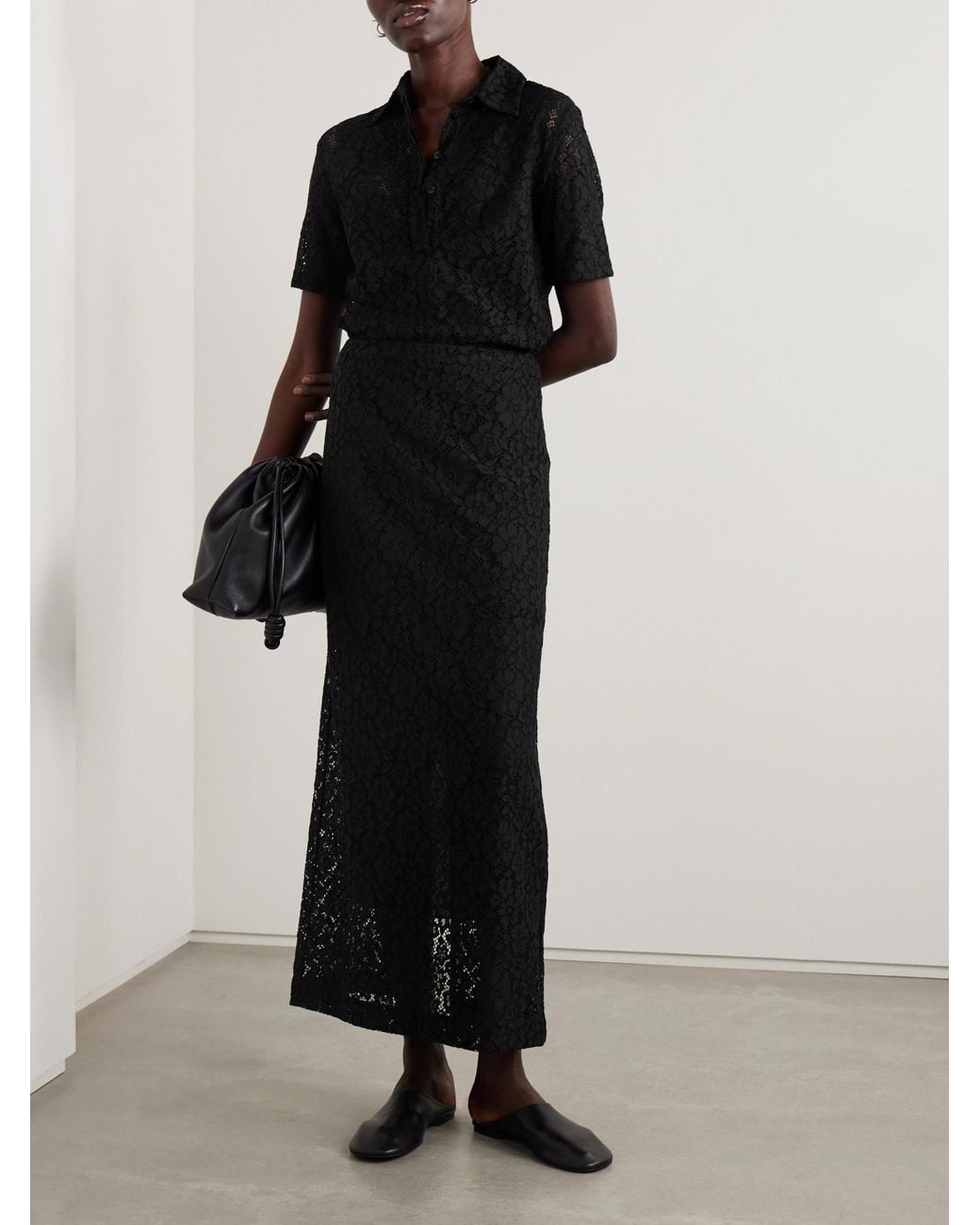 Proenza Schouler Black Jasmine Lace Maxi Skirt