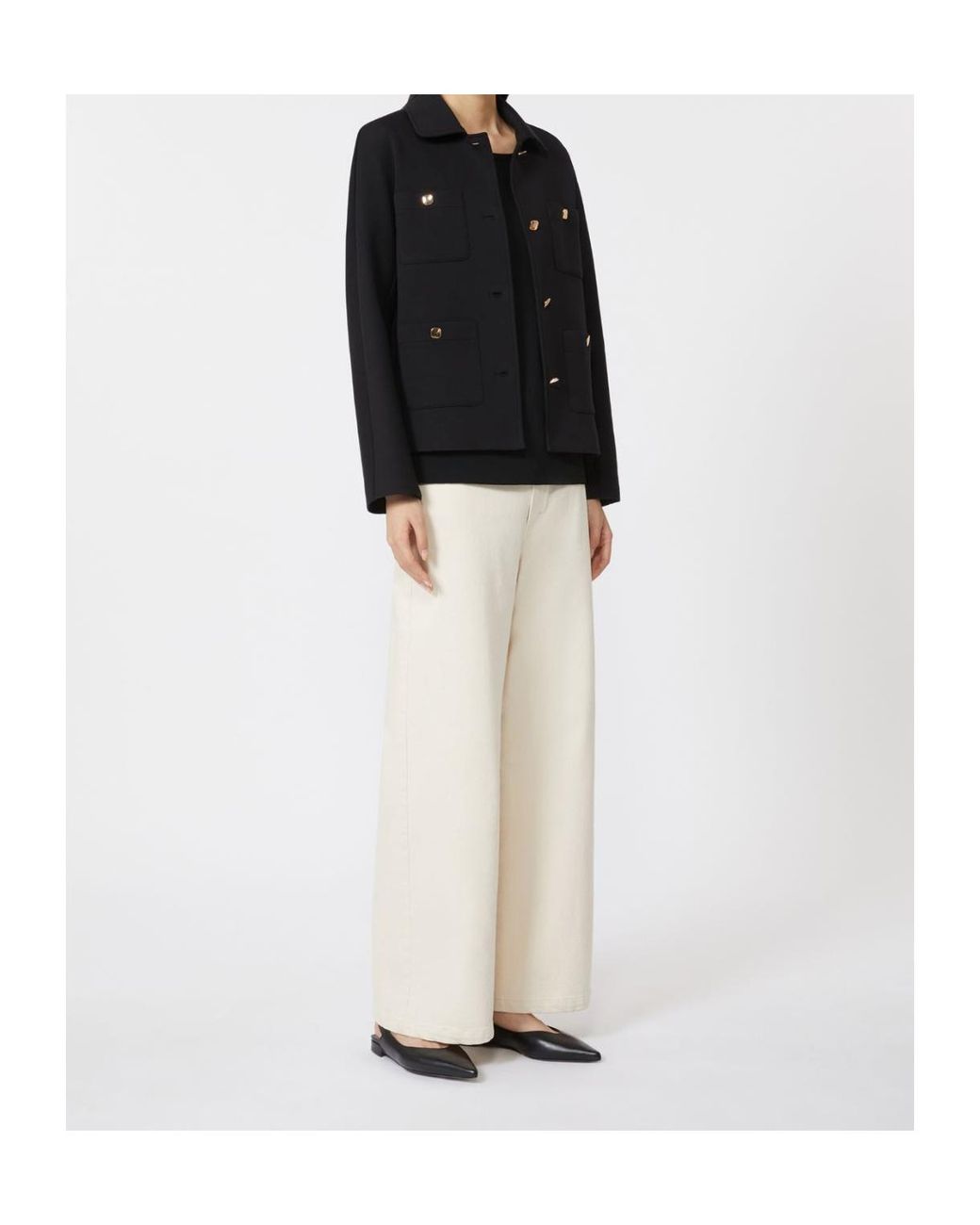 Max Mara White 'S Straight Leg Trousers