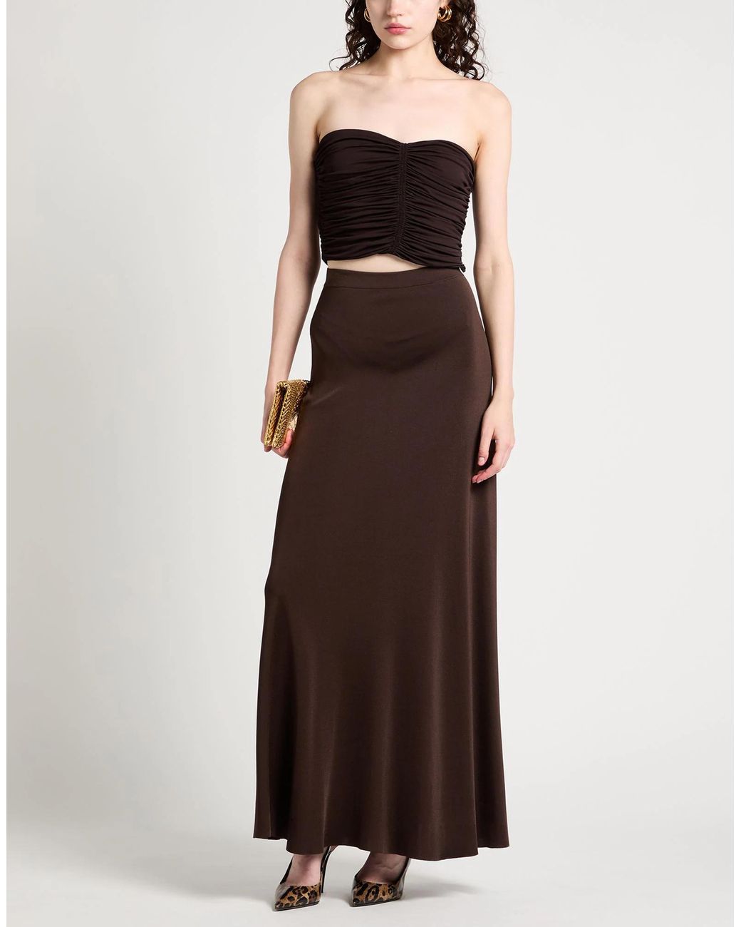 Saint Laurent Brown Long Skirts