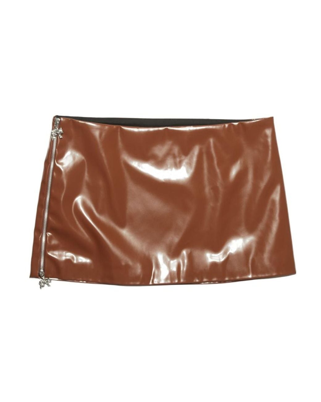 Acne Brown Zippered High-Rise Mini Skirt
