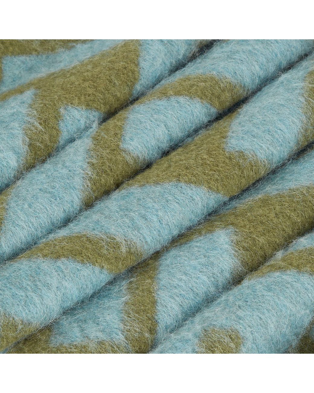 Fendi Blue Ff Jacquard Fringed-Edge Scarf