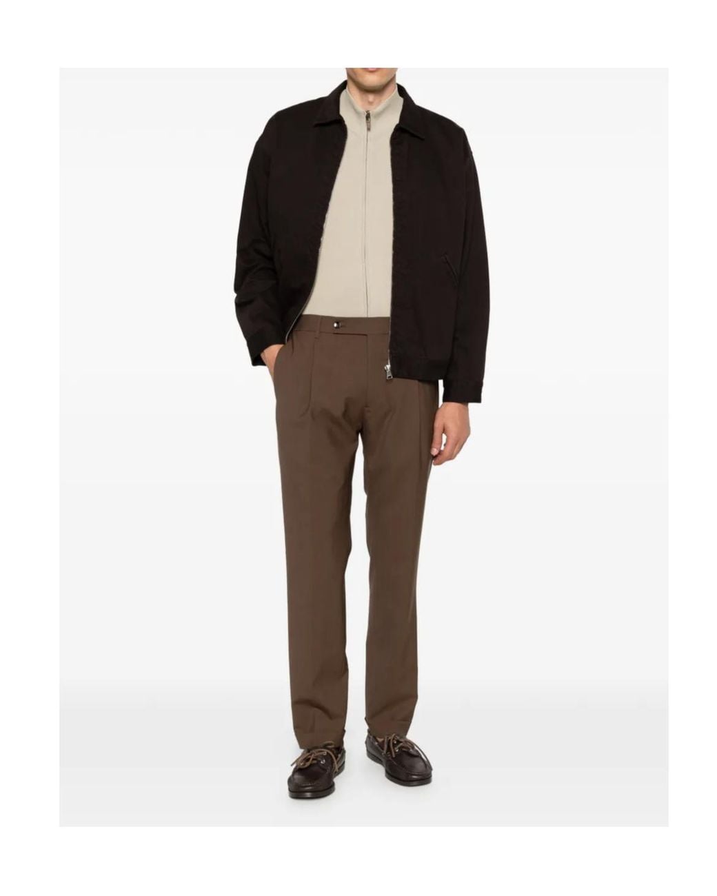 Canali Natural Zip-Up Cardigan for men