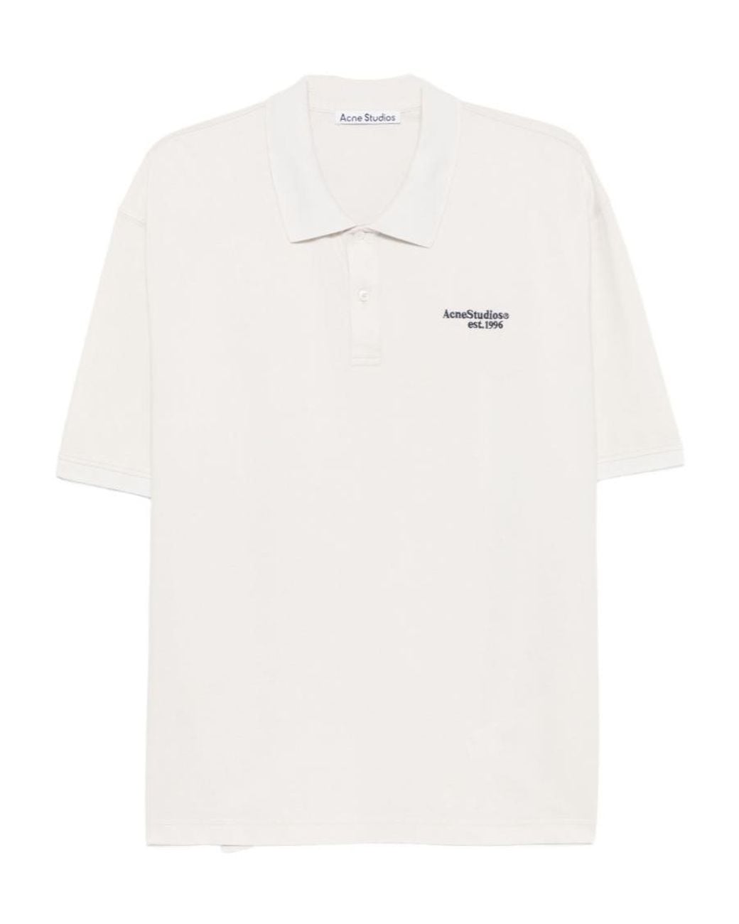 Acne White Short-Sleeved Polo Shirt for men
