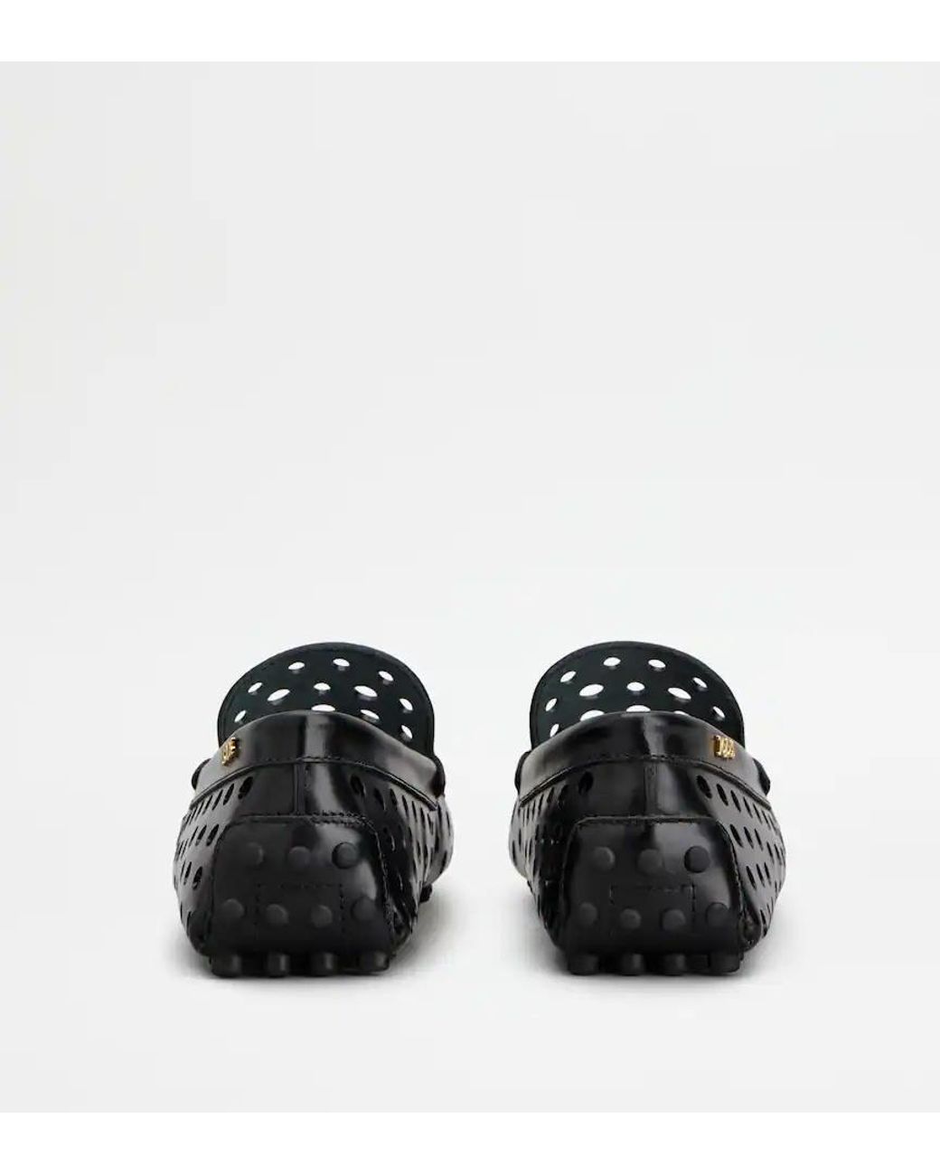 Tod's Black Gommino Perforated Loafers