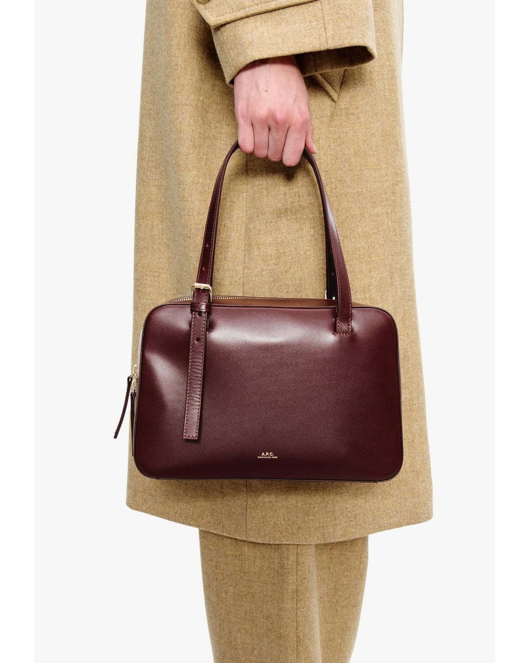 A.P.C. Purple Logo Printed Shoulder Bag