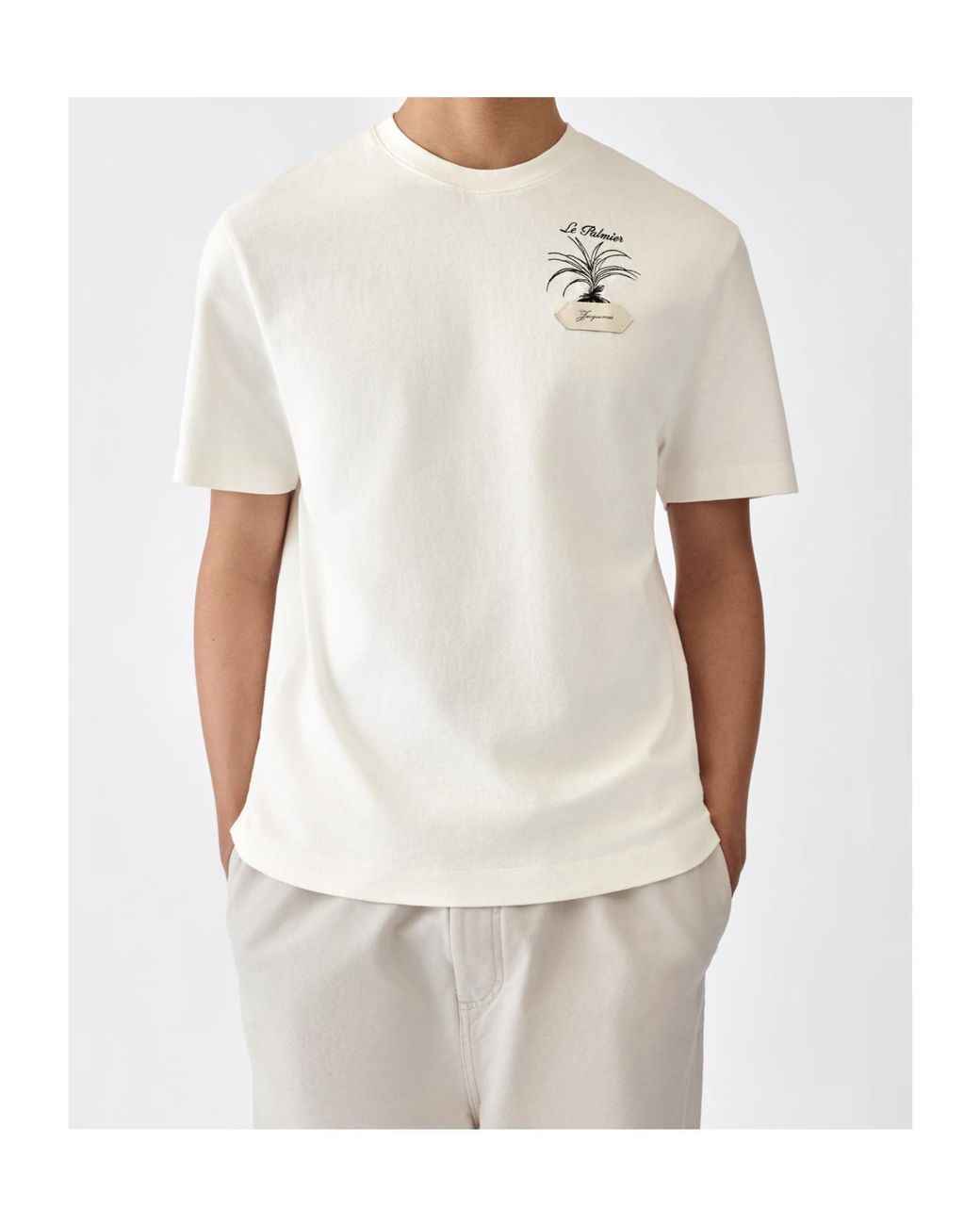 Jacquemus White Le Palmaire Logo Cotton T-Shirt for men