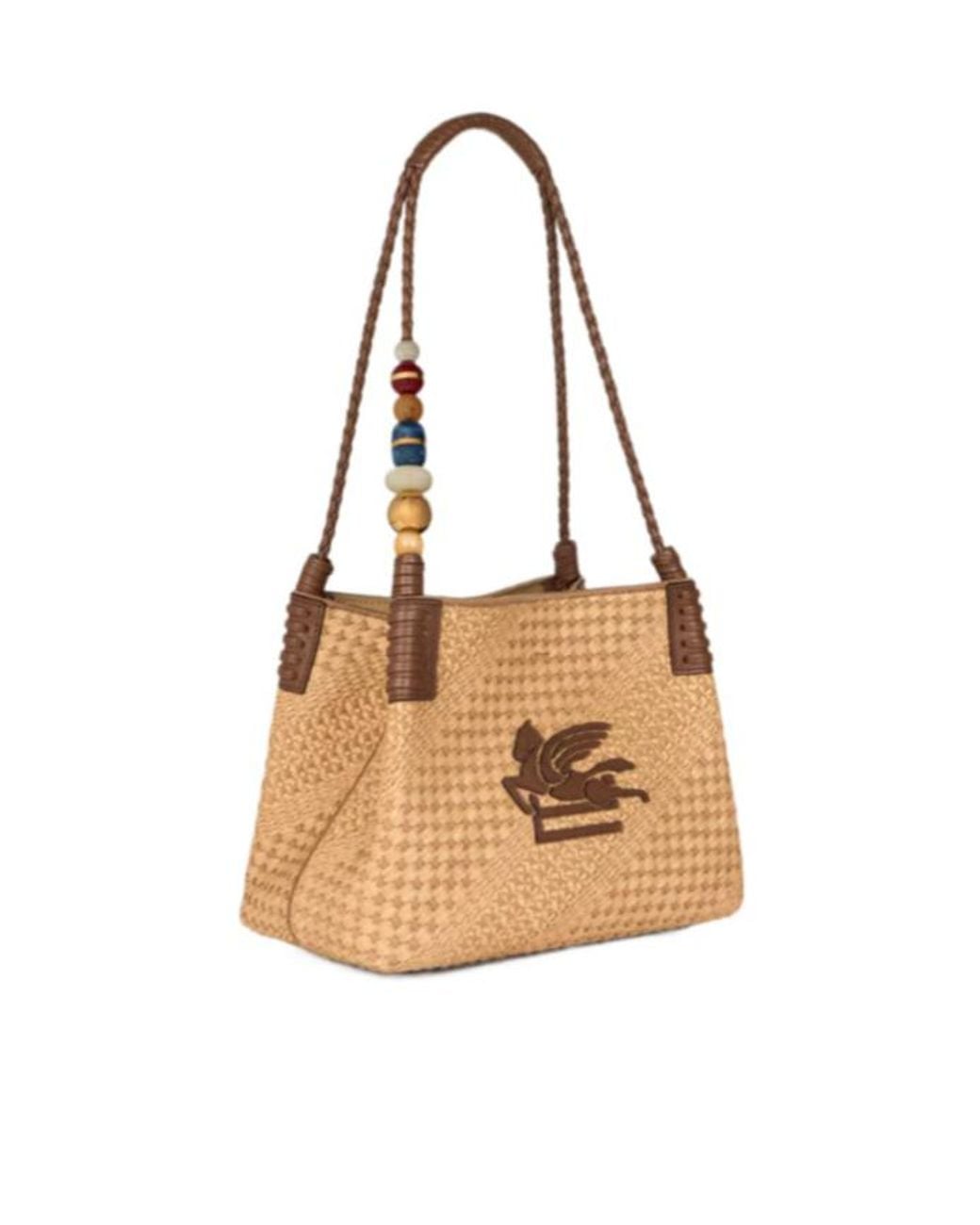 Etro White Libra Small Beaded Shoulder Bag