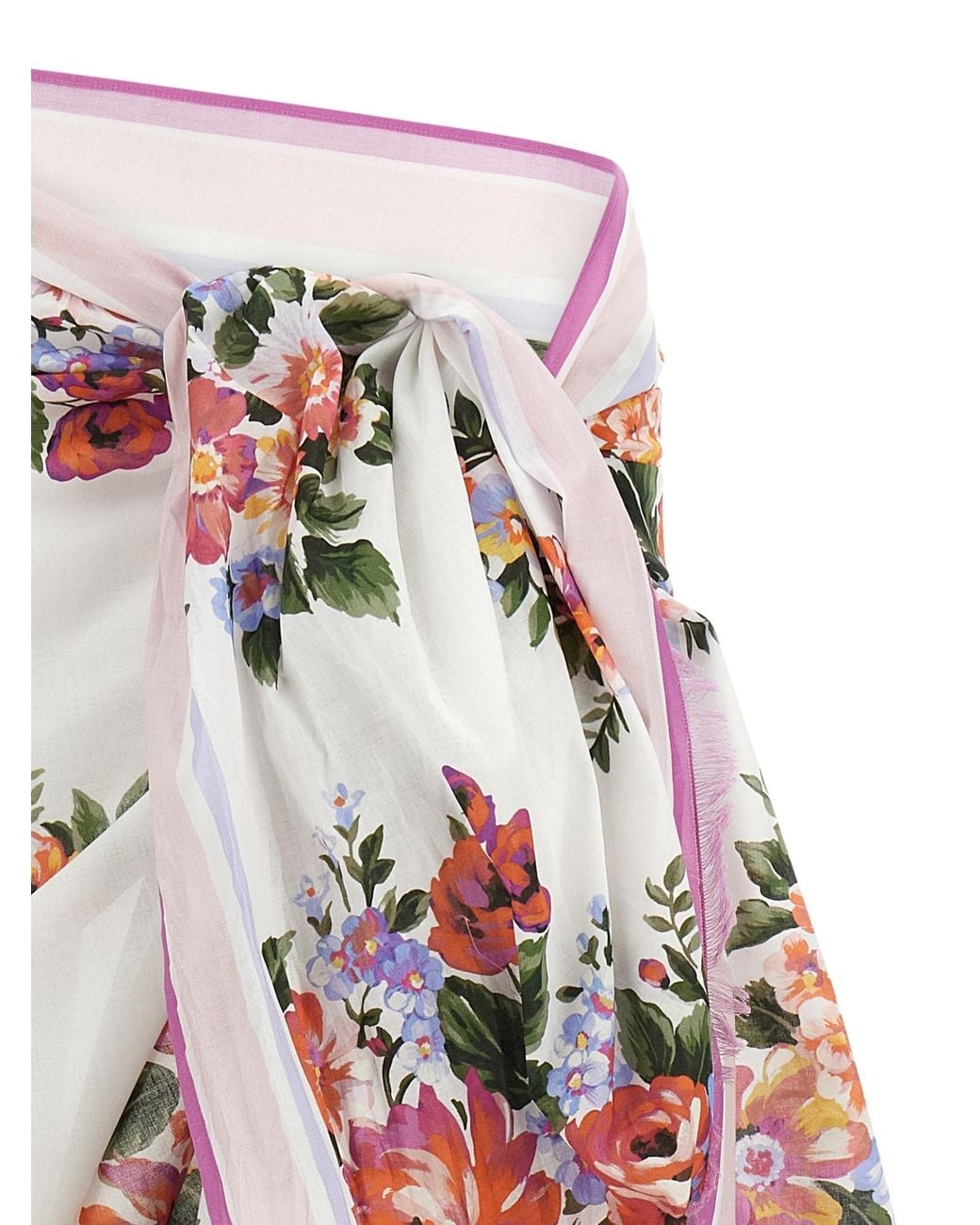 Dolce & Gabbana White Bouquet Sarong Skirt
