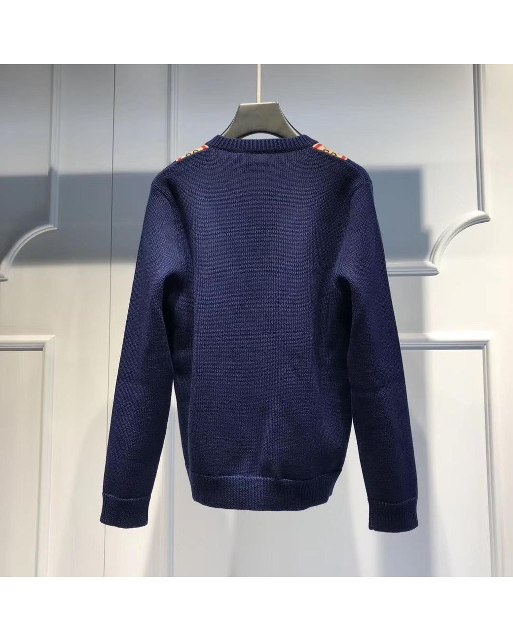 Gucci Blue V-Neck Pullover for men