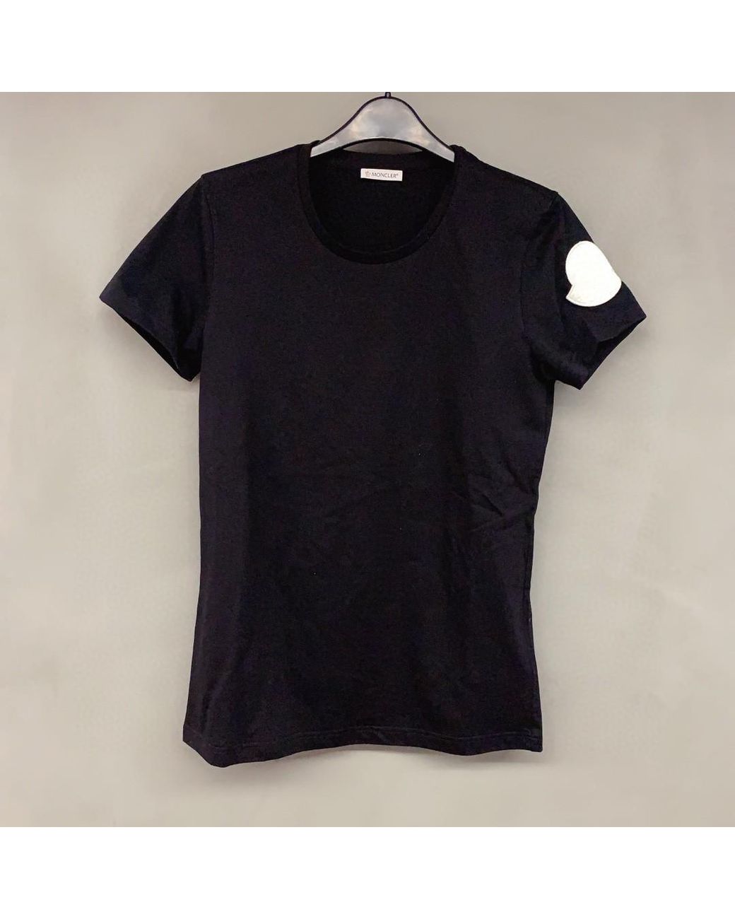 Moncler Black Logo-Patch Cotton T-Shirt