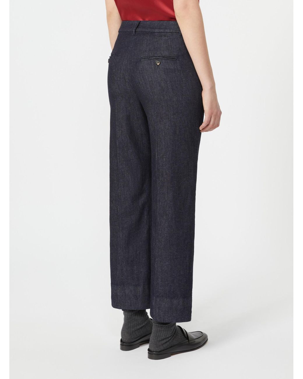 Max Mara Blue 'S High-Waist Tailored Trousers