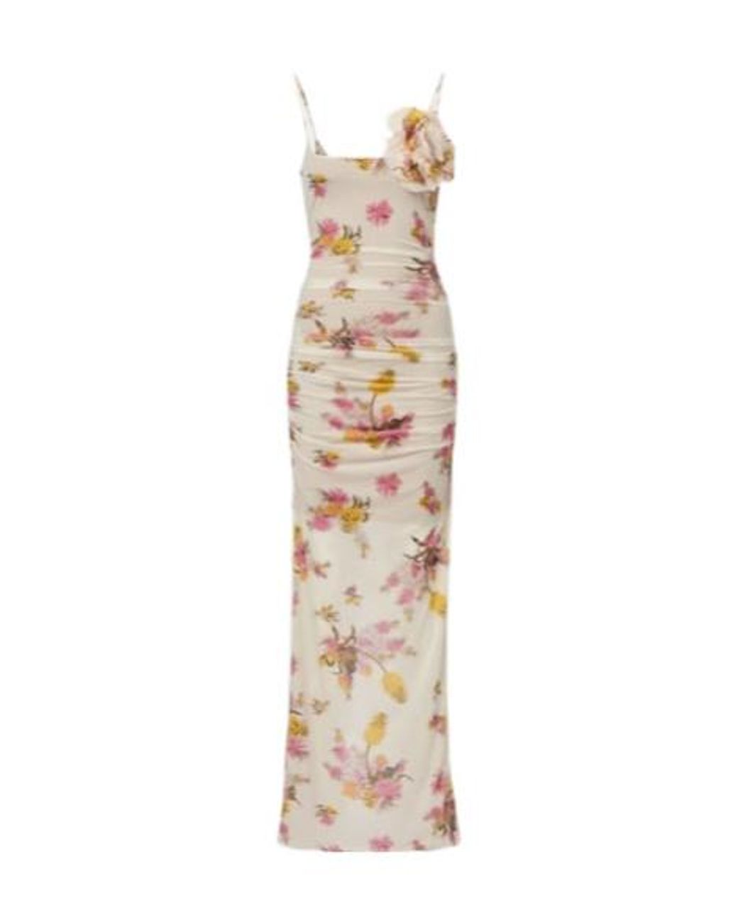 Blumarine Metallic Floral-Appliqué Floral Jersey Maxi Dress