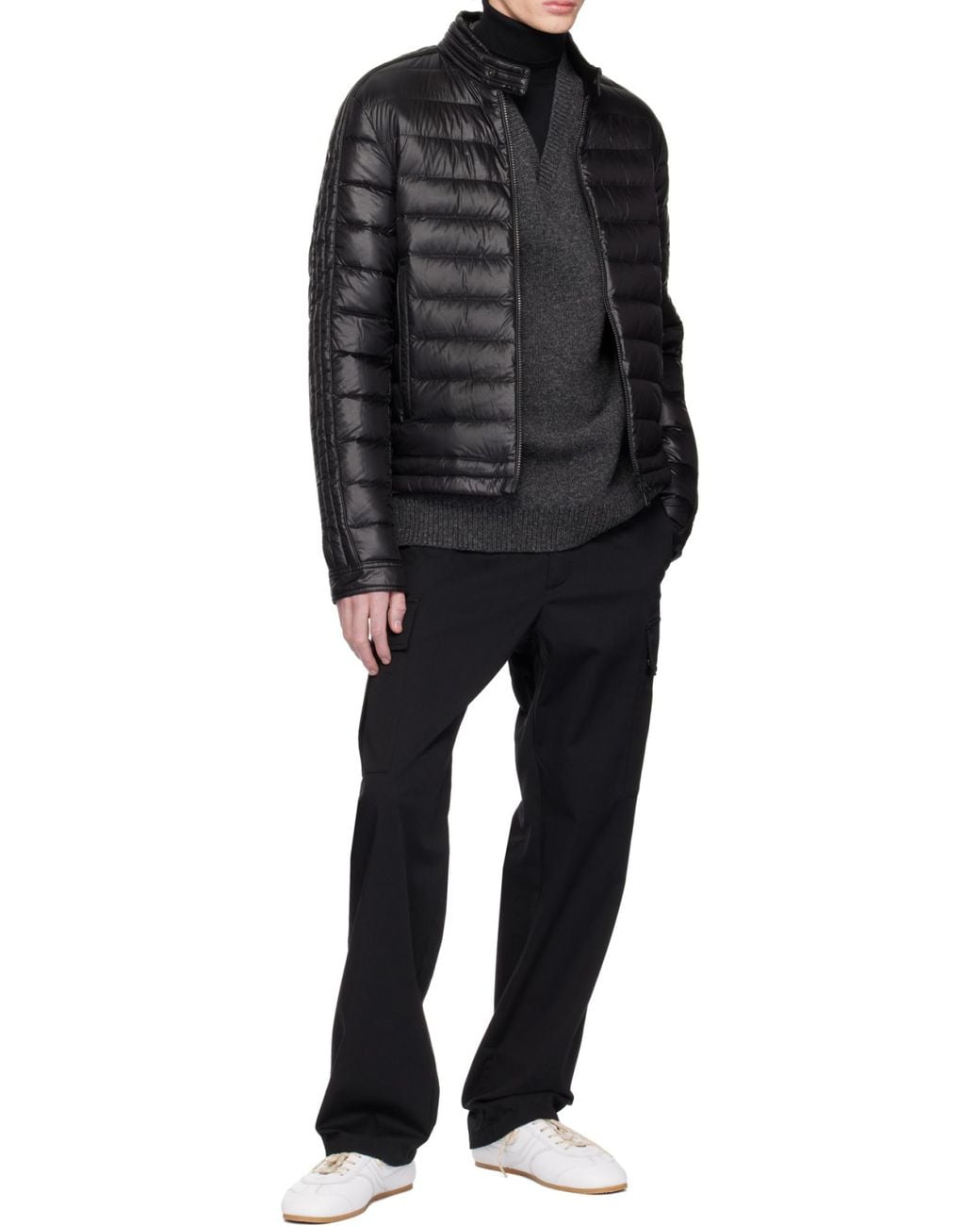 Moncler Black Jacobus Zip-Up Padded Jacket for men