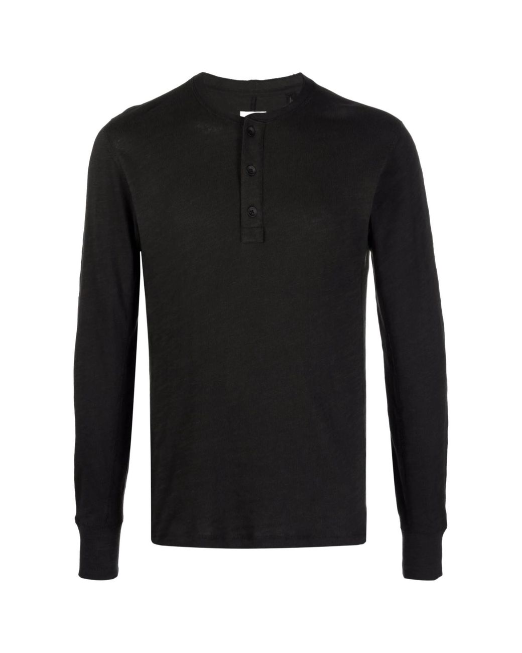 Rag & Bone Black Long Sleeve Henley T-Shirt for men