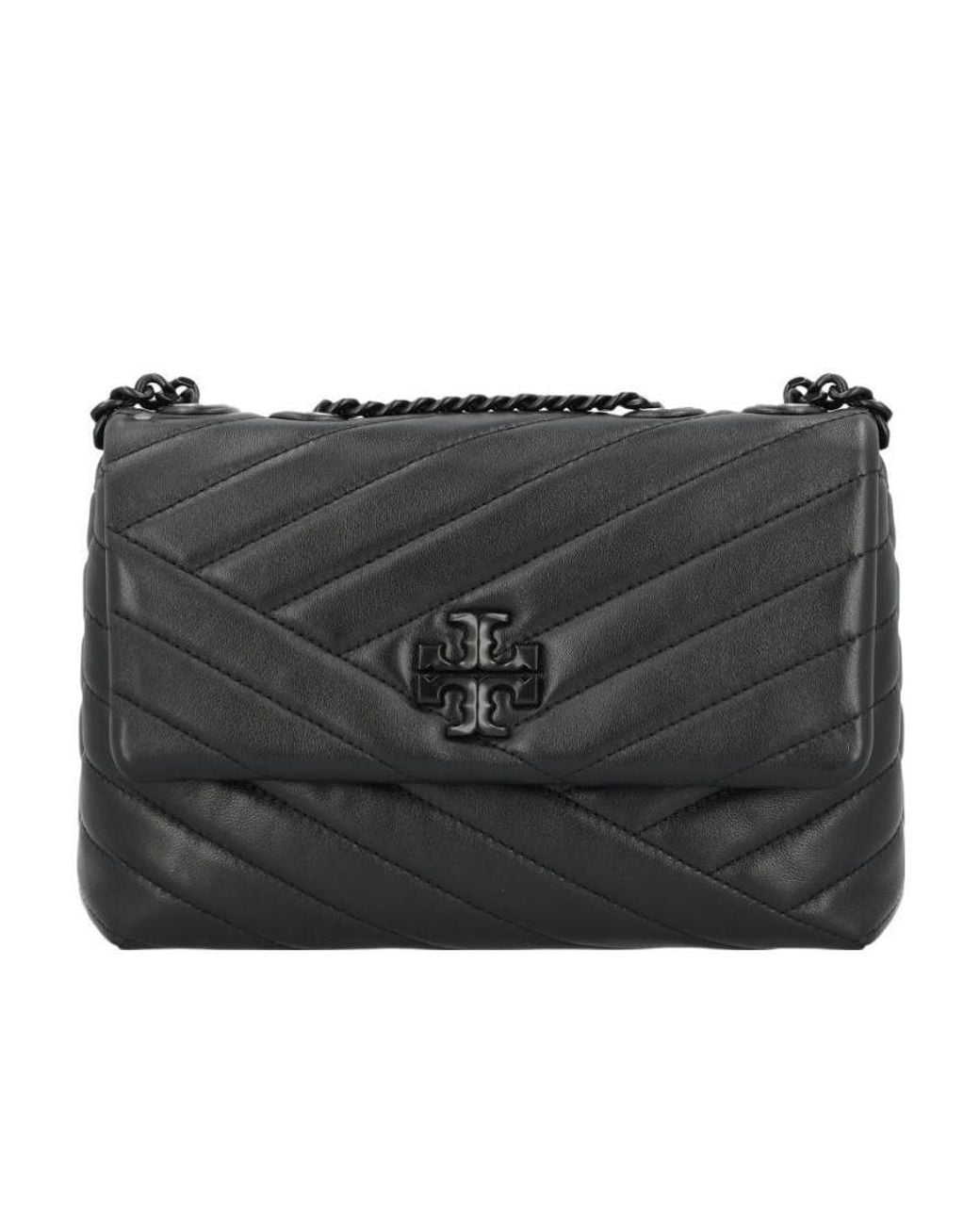 Tory Burch Black Kira Chevron Convertible Small Shoulder Bag