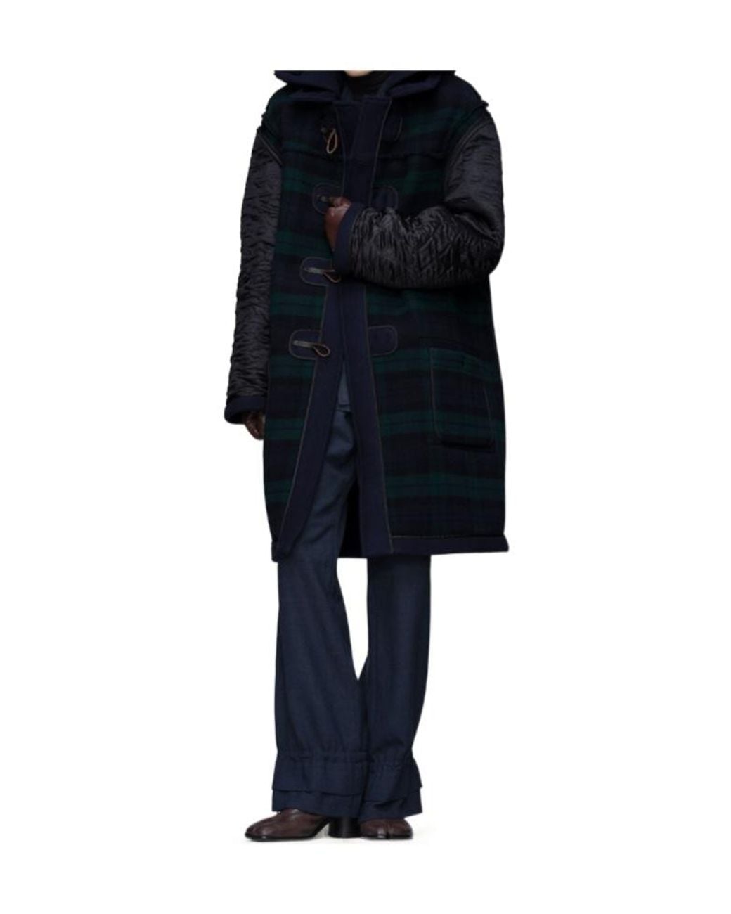 Maison Margiela Blue Hooded Reversible Coat for men
