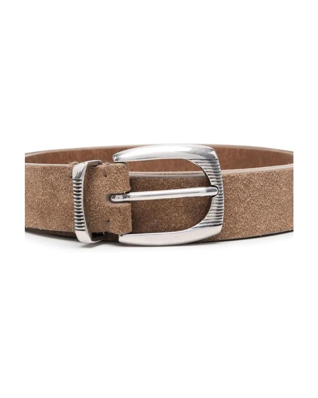 Brunello Cucinelli White Buckle-Fastening Leather Belt for men