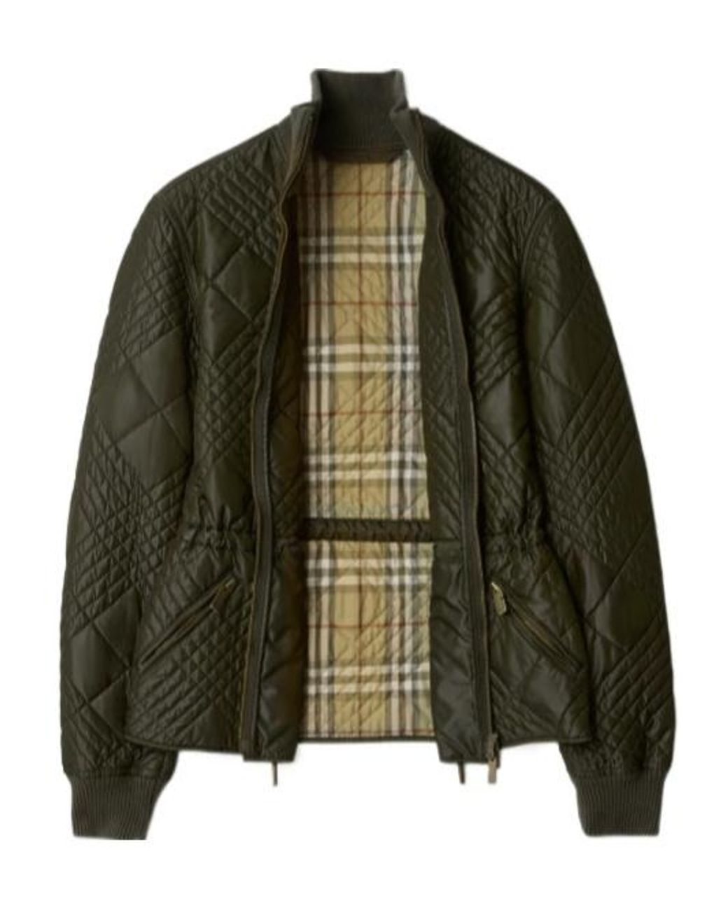 Burberry Green Micro Check-Stitch Wakerley Jacket