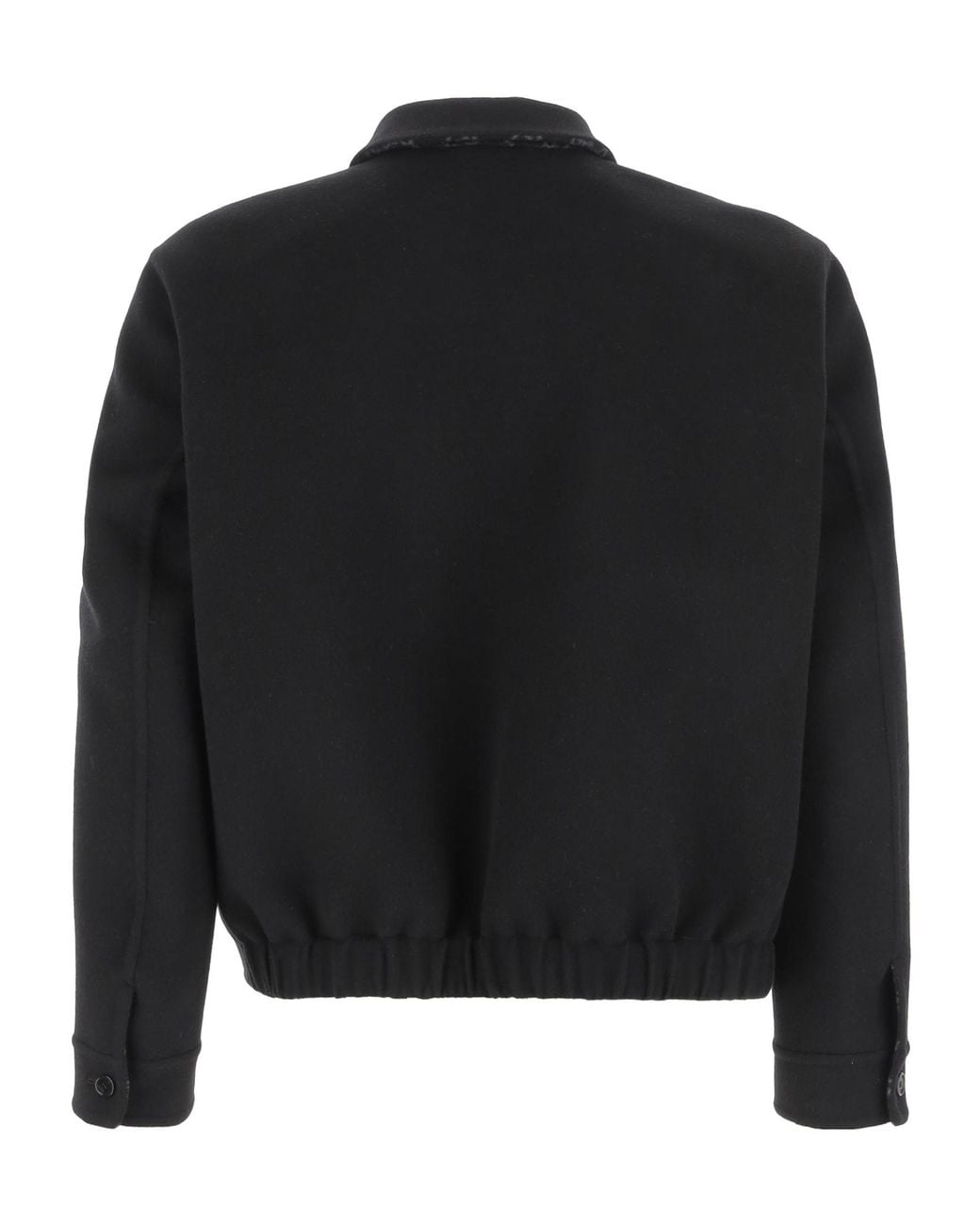 Gucci Black Jacket With Classic Collar And Front Zip Closure for men
