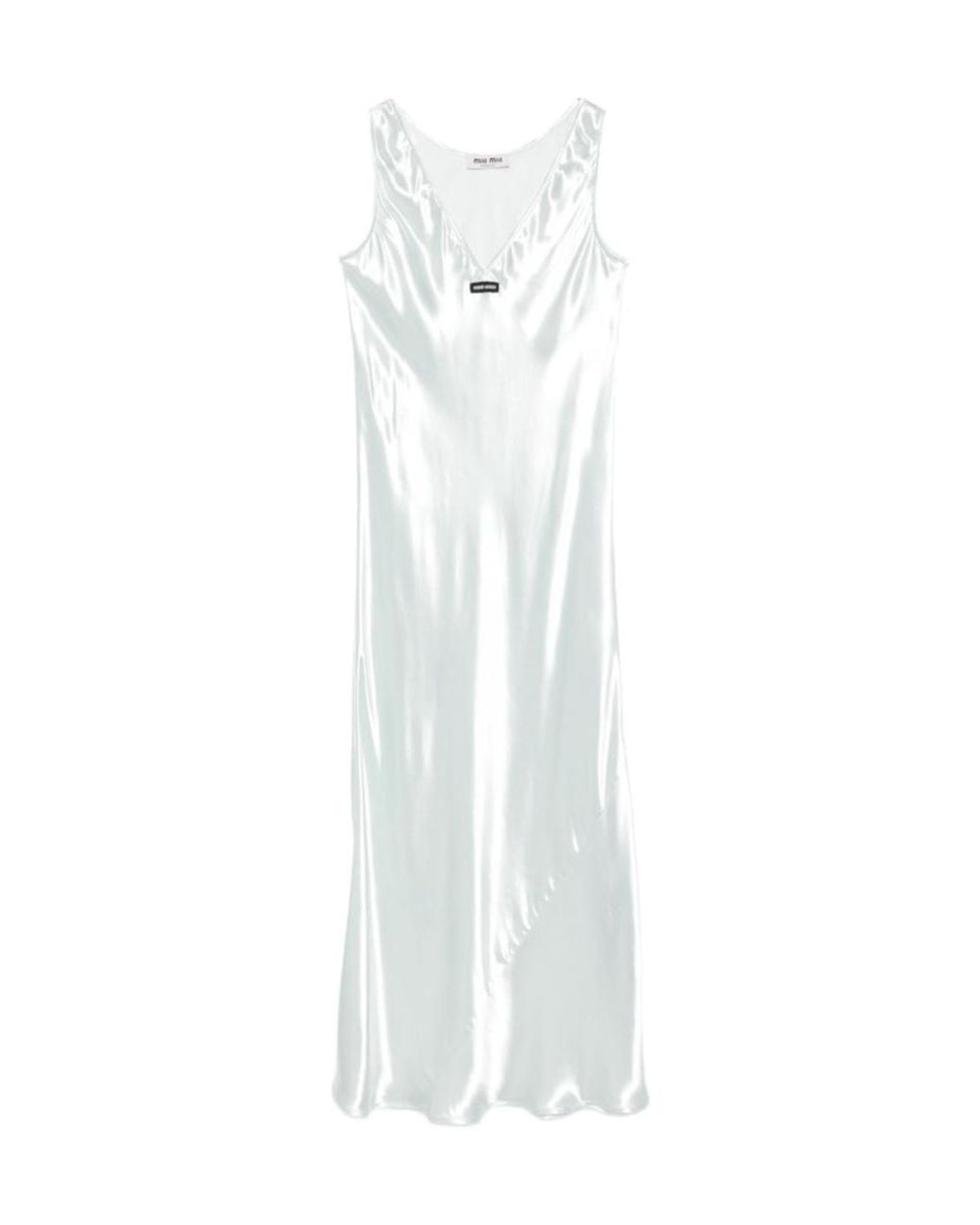 Miu Miu White V-Neck Sleeveless Maxi Dress