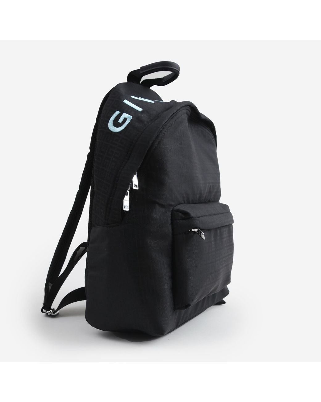 Givenchy Black Embroidered-Logo Backpack