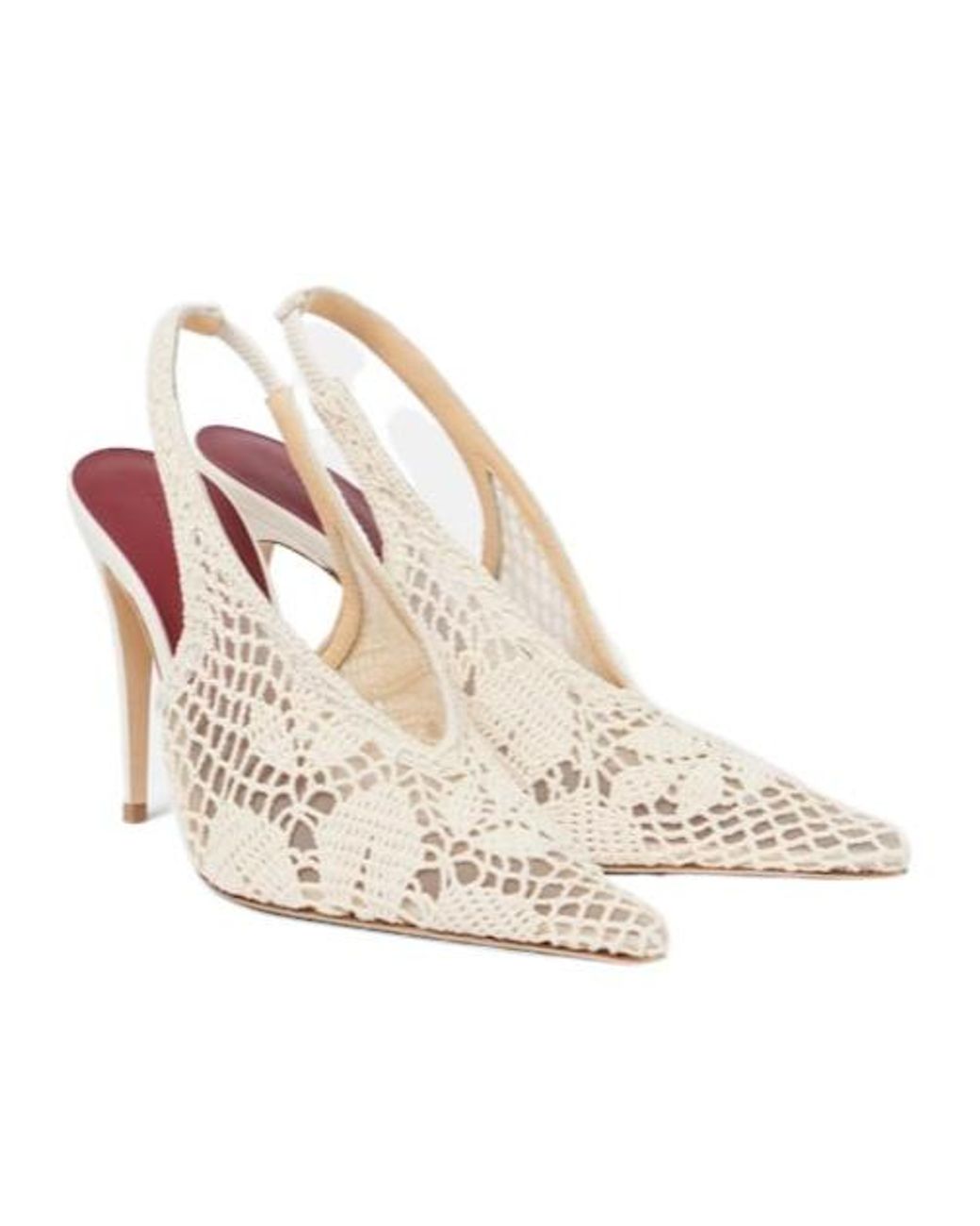 Magda Butrym Natural 105 Crochet Slingback Pumps