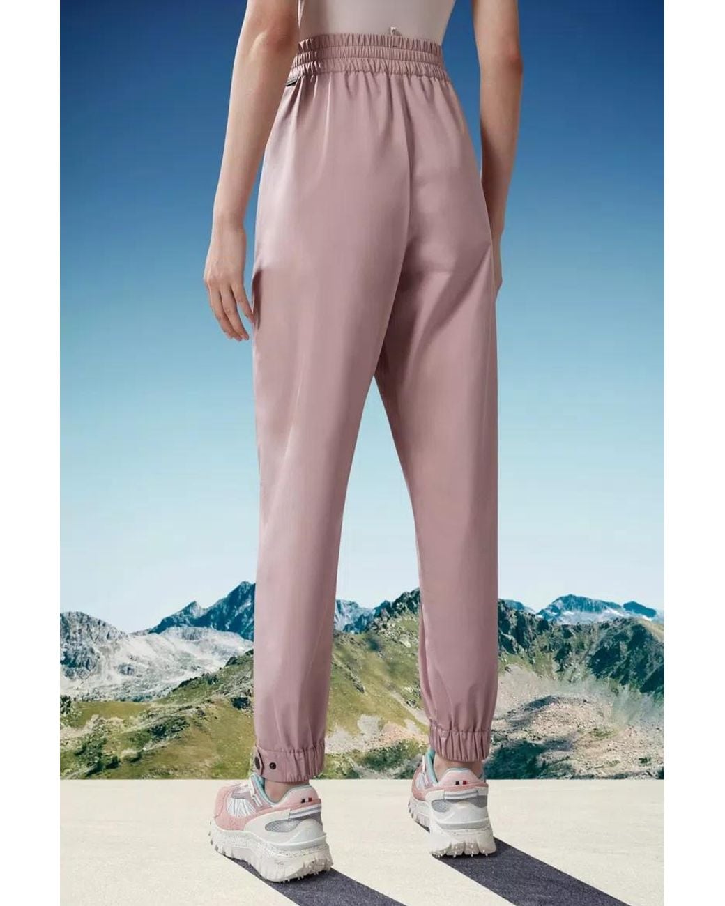 Moncler Pink Grenoble Elastic Waistband Trousers