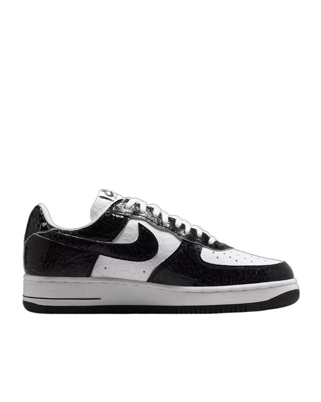 Nike Black Air Force 1 Cracked Leather Sneakers for men