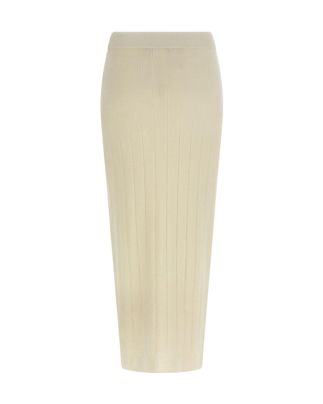Max Mara White Sante Ribbed Knit Skirt
