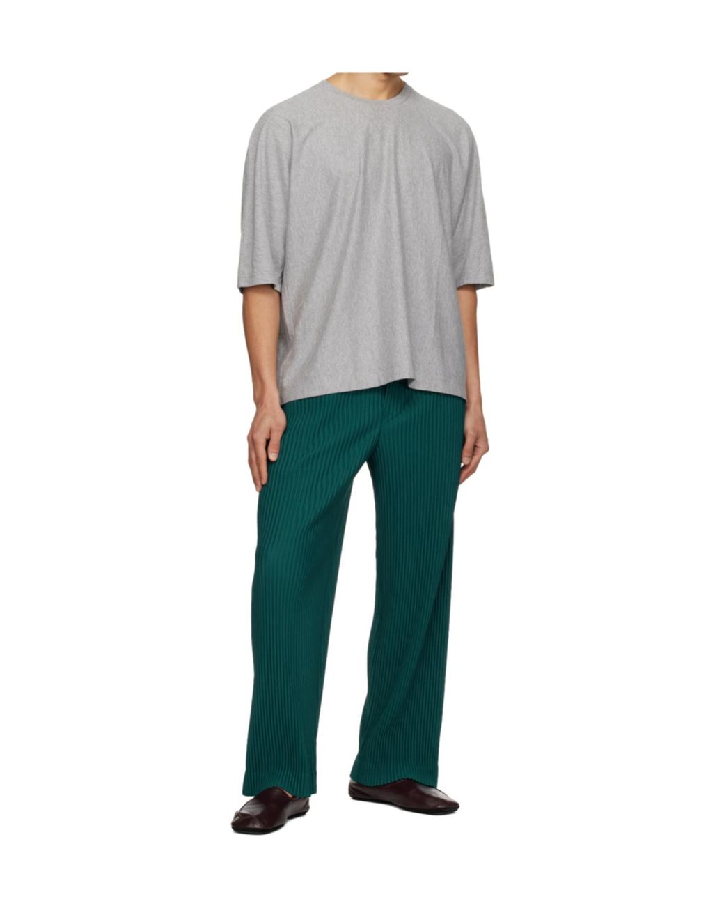 Homme Plissé Issey Miyake Gray Issey Miyake Oversized Short Sleeve T-Shirt for men