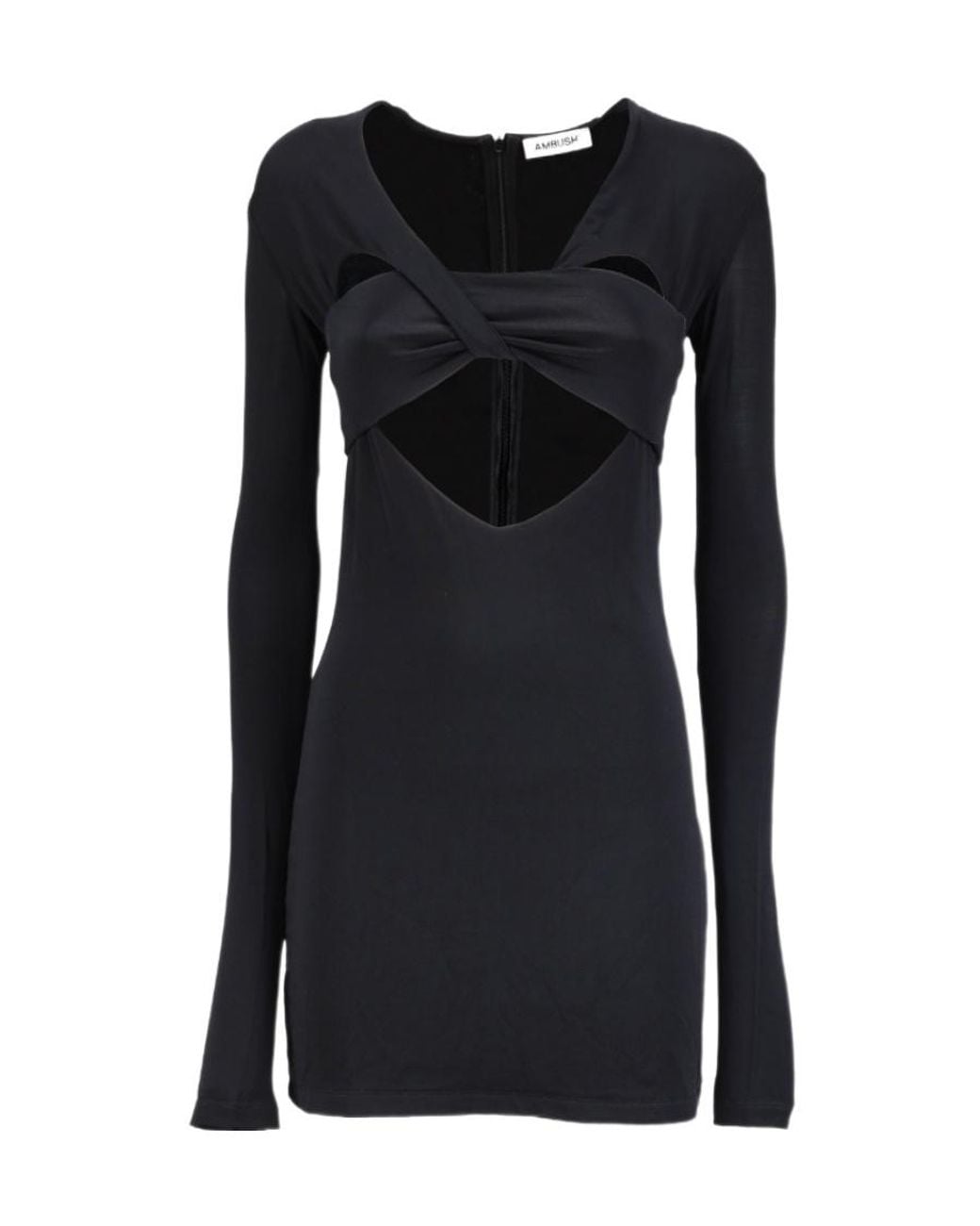 Ambush Black Cut-Out Detailed Mini Dress