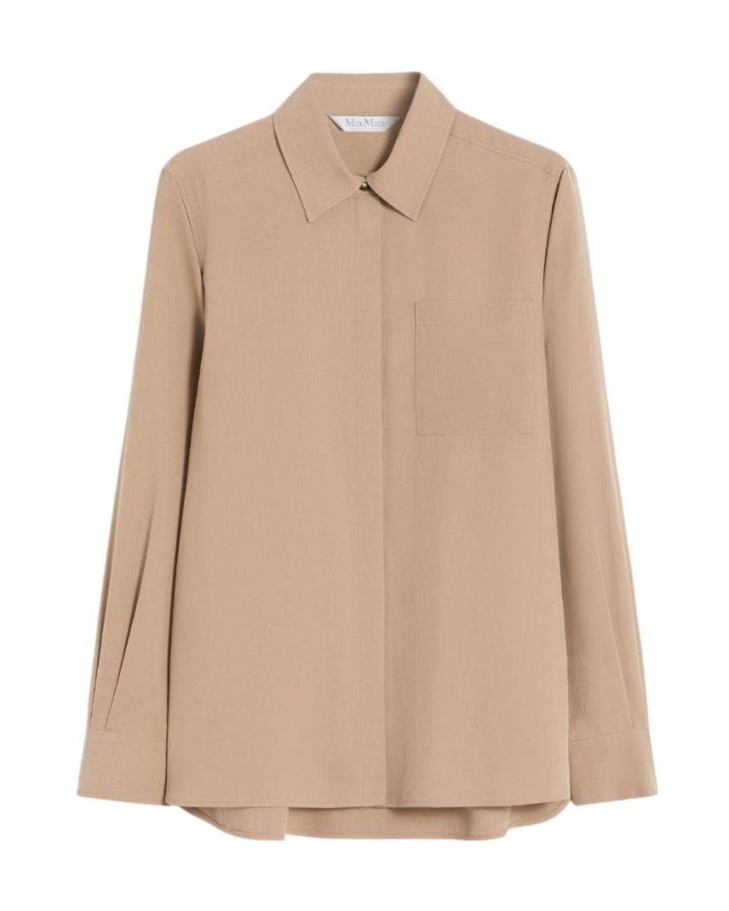 Max Mara Natural Siamese Button-Up Long-Sleeved Shirt