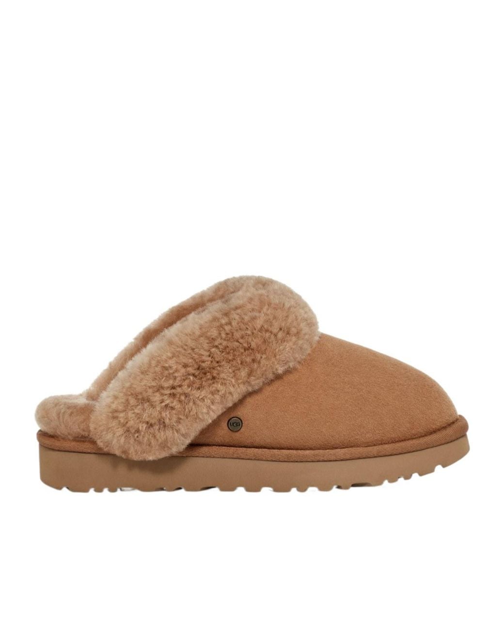 Ugg Brown Shearling Trim Classic Slippers
