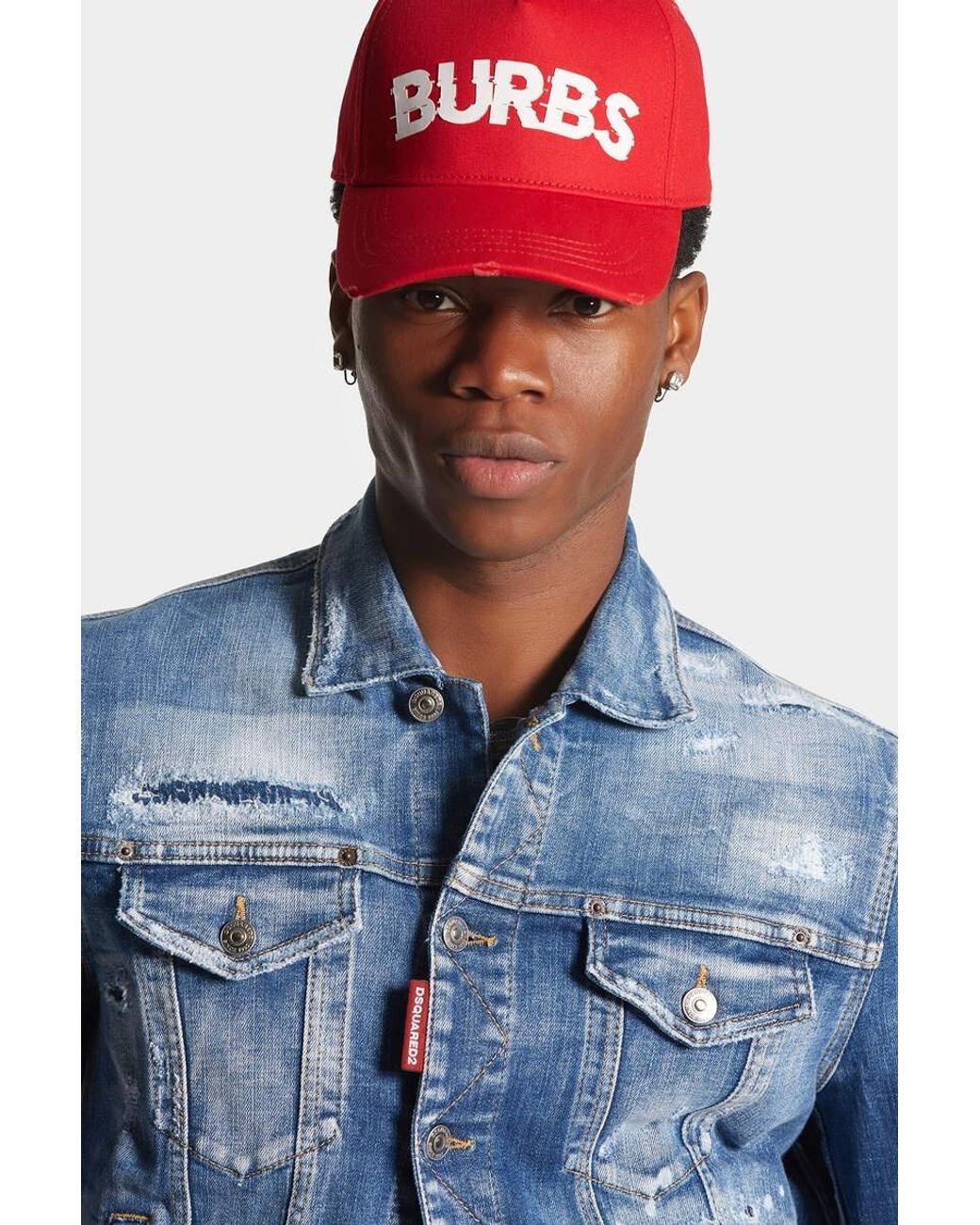 DSquared² Blue Ripped Denim Jacket for men