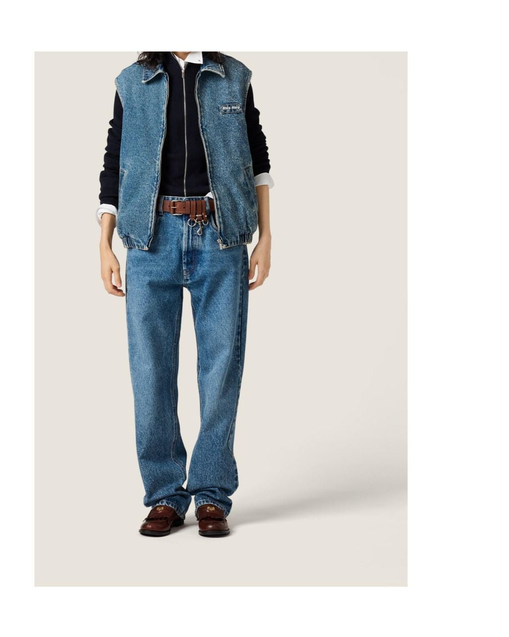 Miu Miu Blue Washed Denim Vest
