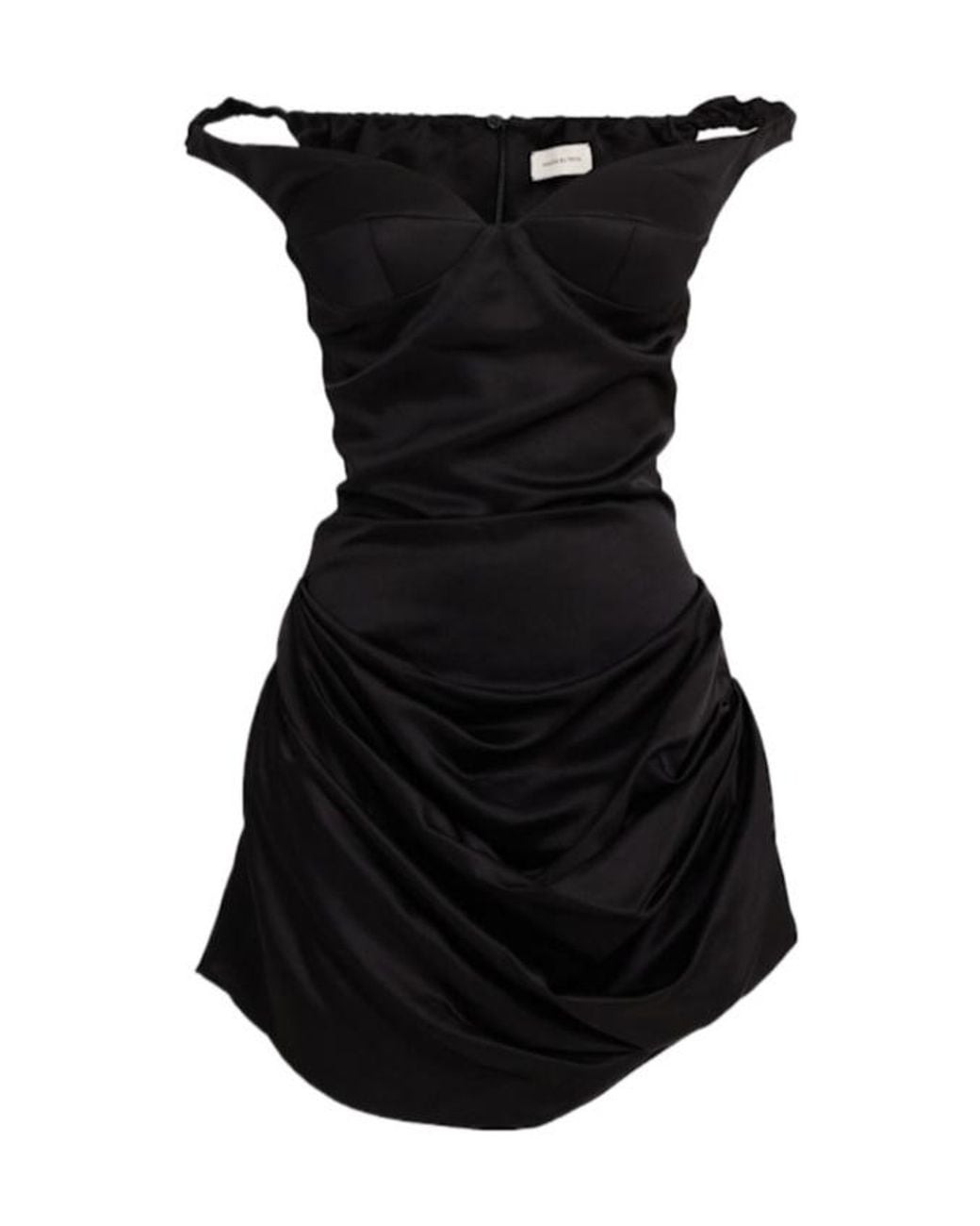 Magda Butrym Black Draped Viscose Blend Mini Dress