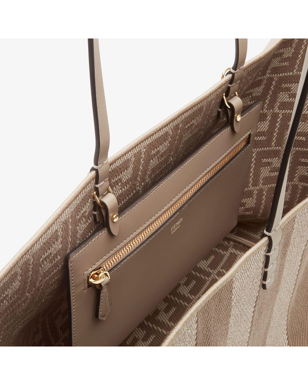 Fendi Natural Roll Striped Large Reversible Tote Bag