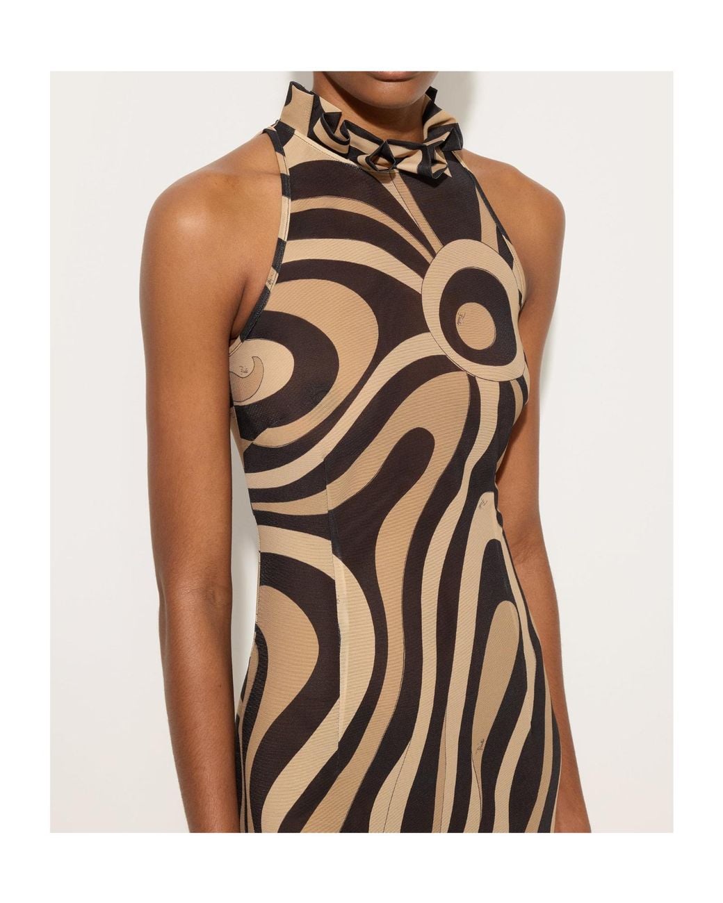 Emilio Pucci Multicolor Pucci Printed Ruffled Mini Dress