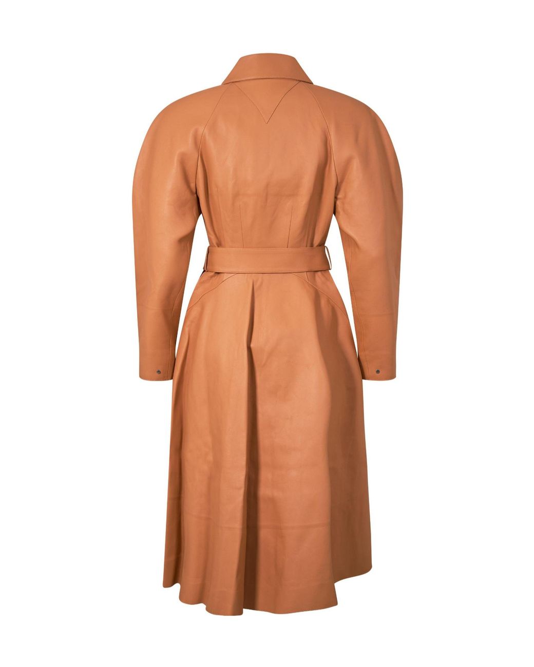 Bottega Veneta Brown Pointcollar Leather Long Coat
