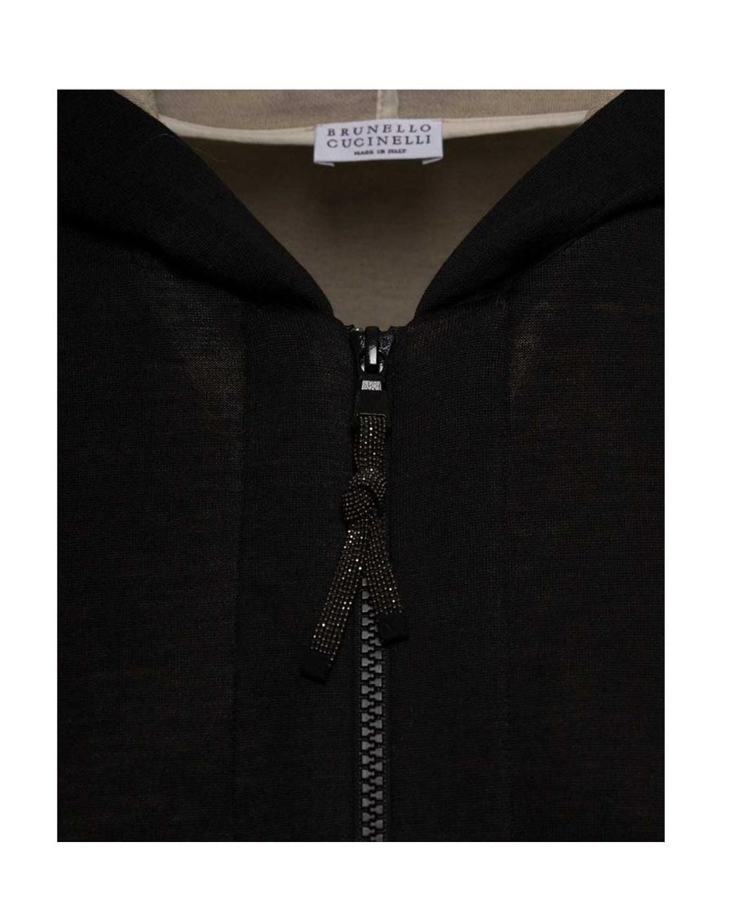 Brunello Cucinelli Black Zipped Hoodie