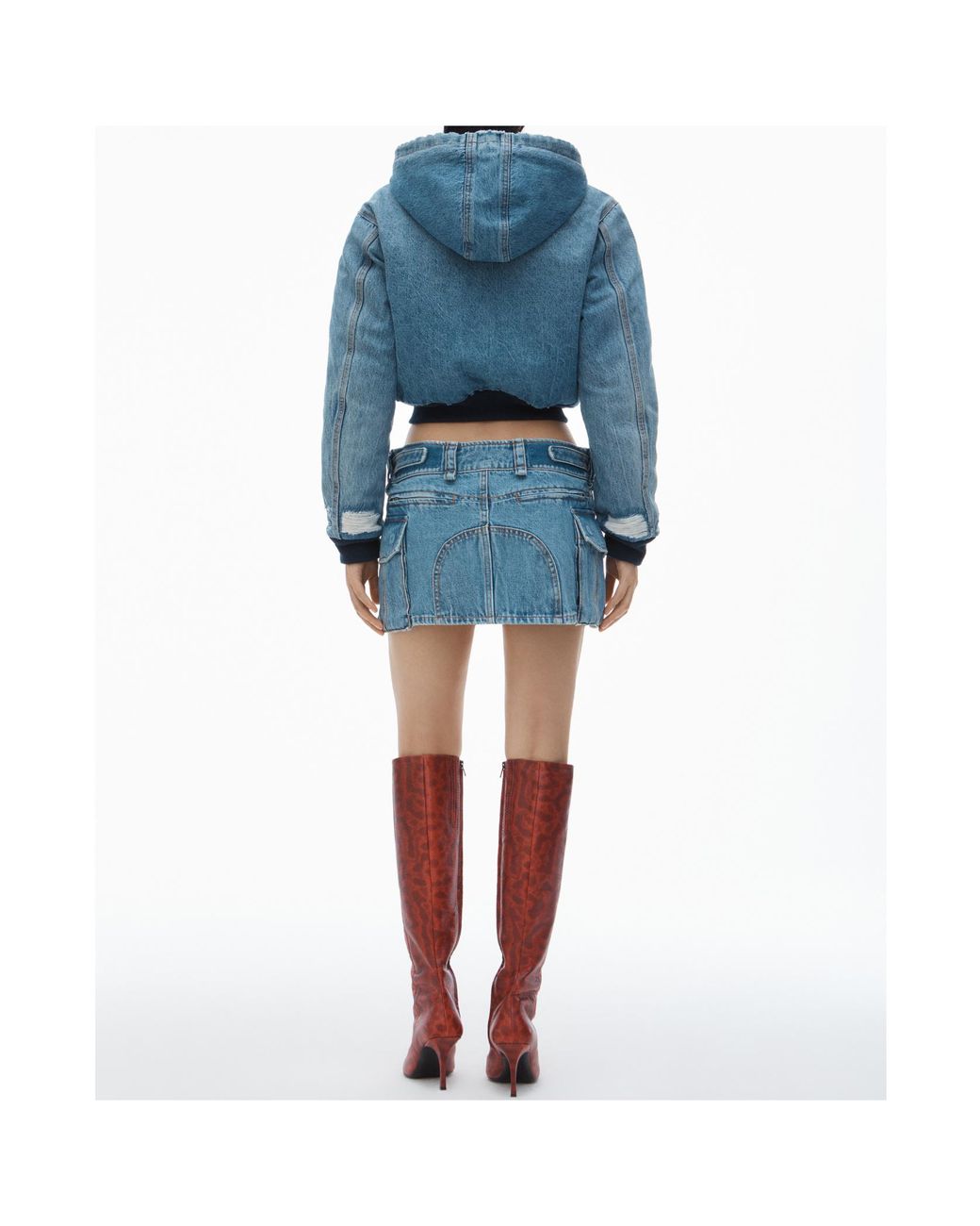 Alexander Wang Blue Mid-Rise Pocket Cargo Miniskirt
