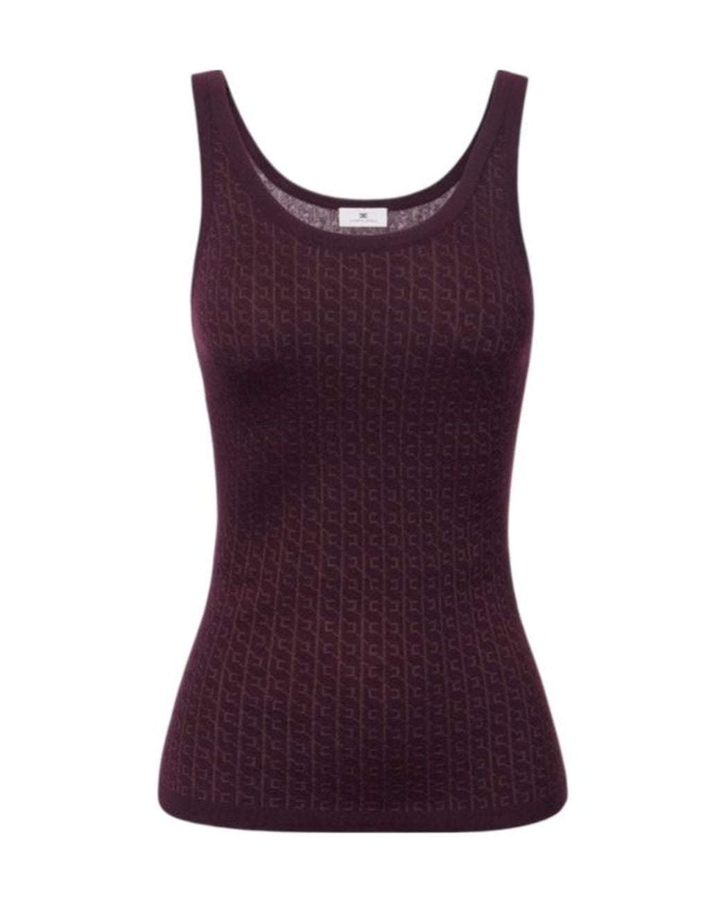 Elisabetta Franchi Black Monogram Fine-Knit Tank Top