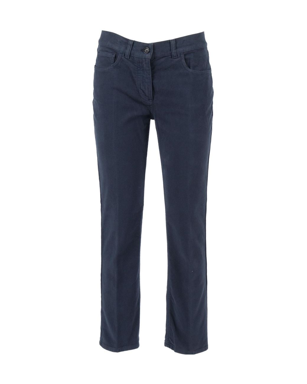 Aspesi Blue Mid-Rise Straight-Leg Trousers