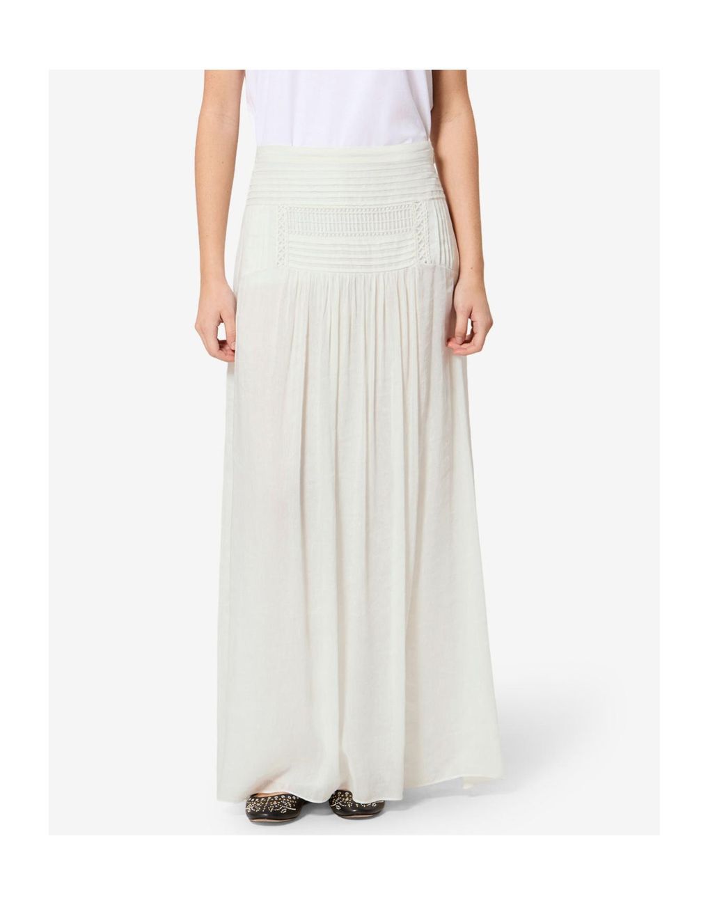 Isabel Marant White Pylka Skirt Openwork Linen-Blend Skirt